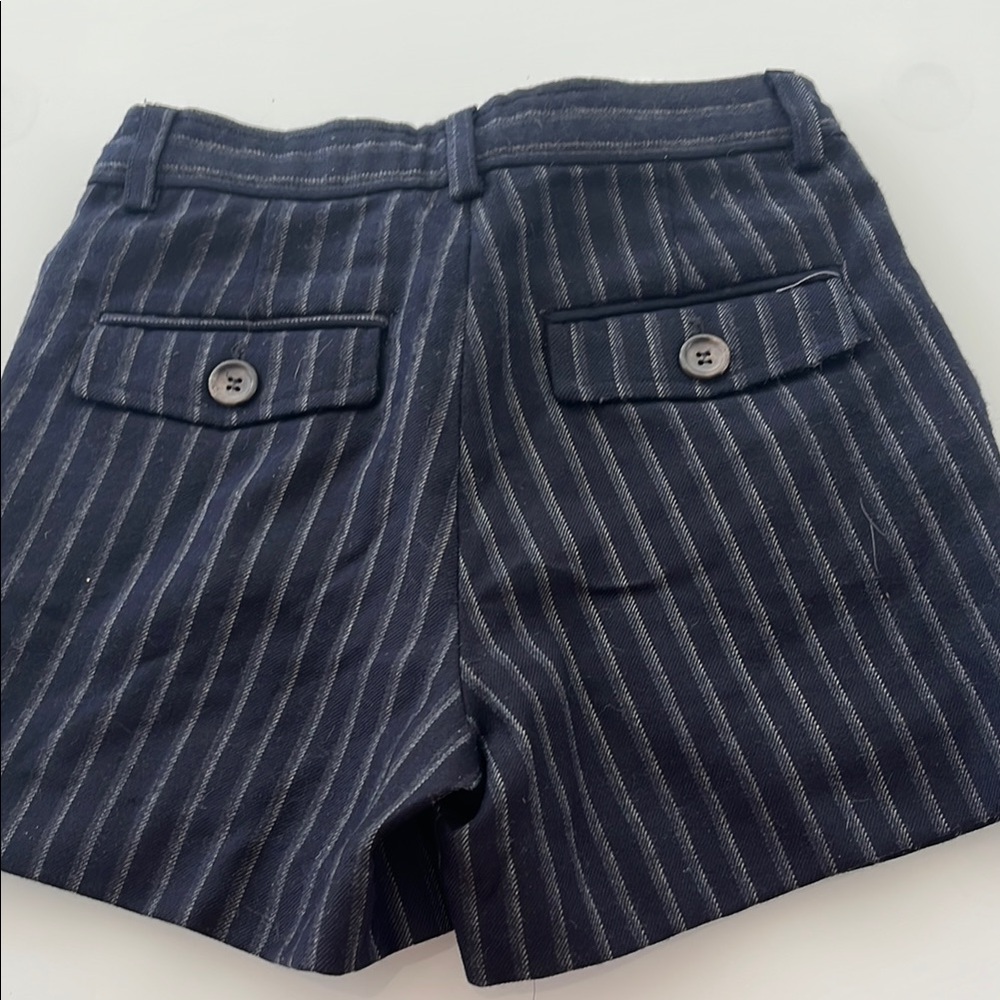 Bonpoint Striped Navy Wool Shorts - Picture 3 of 5